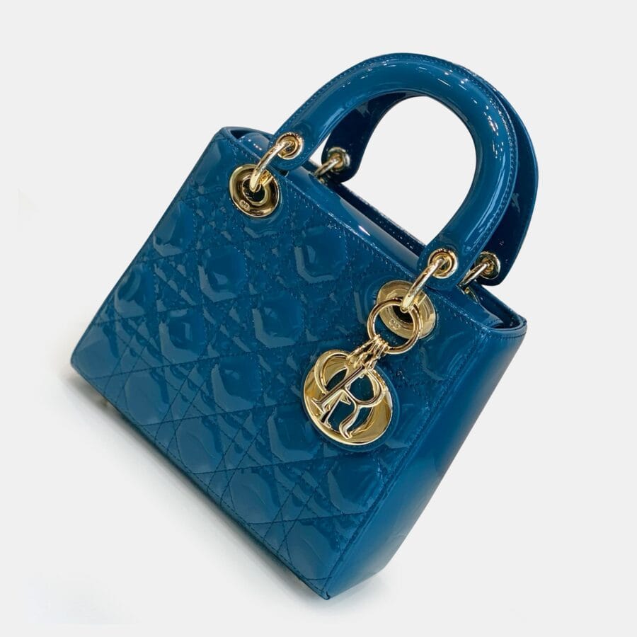 Dior Lady Micro Blue Cannage Bag - Image 4