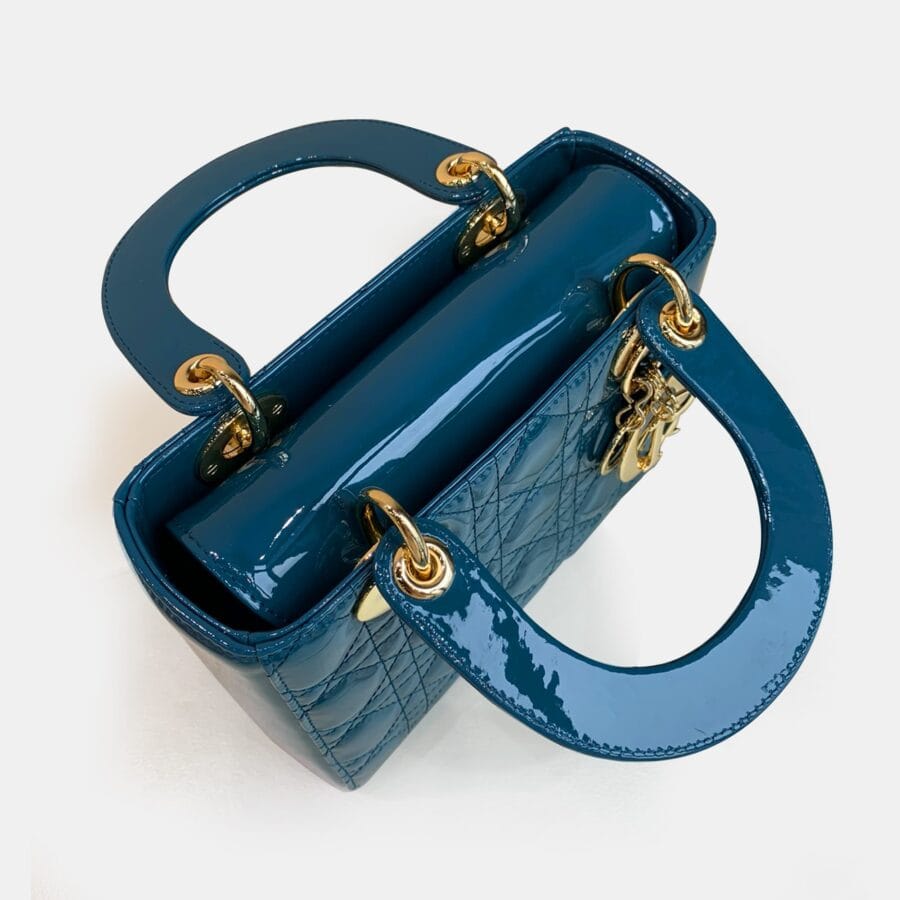 Dior Lady Micro Blue Cannage Bag - Image 9