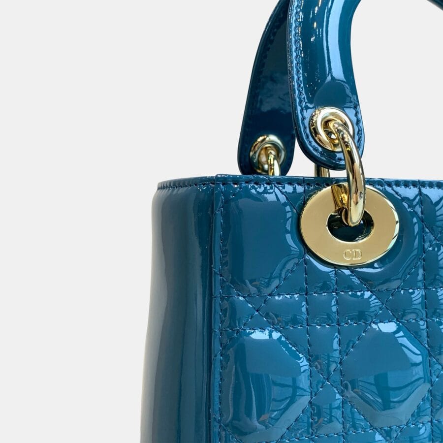 Dior Lady Micro Blue Cannage Bag - Image 6