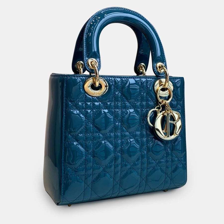 Dior Lady Micro Blue Cannage Bag - Image 2