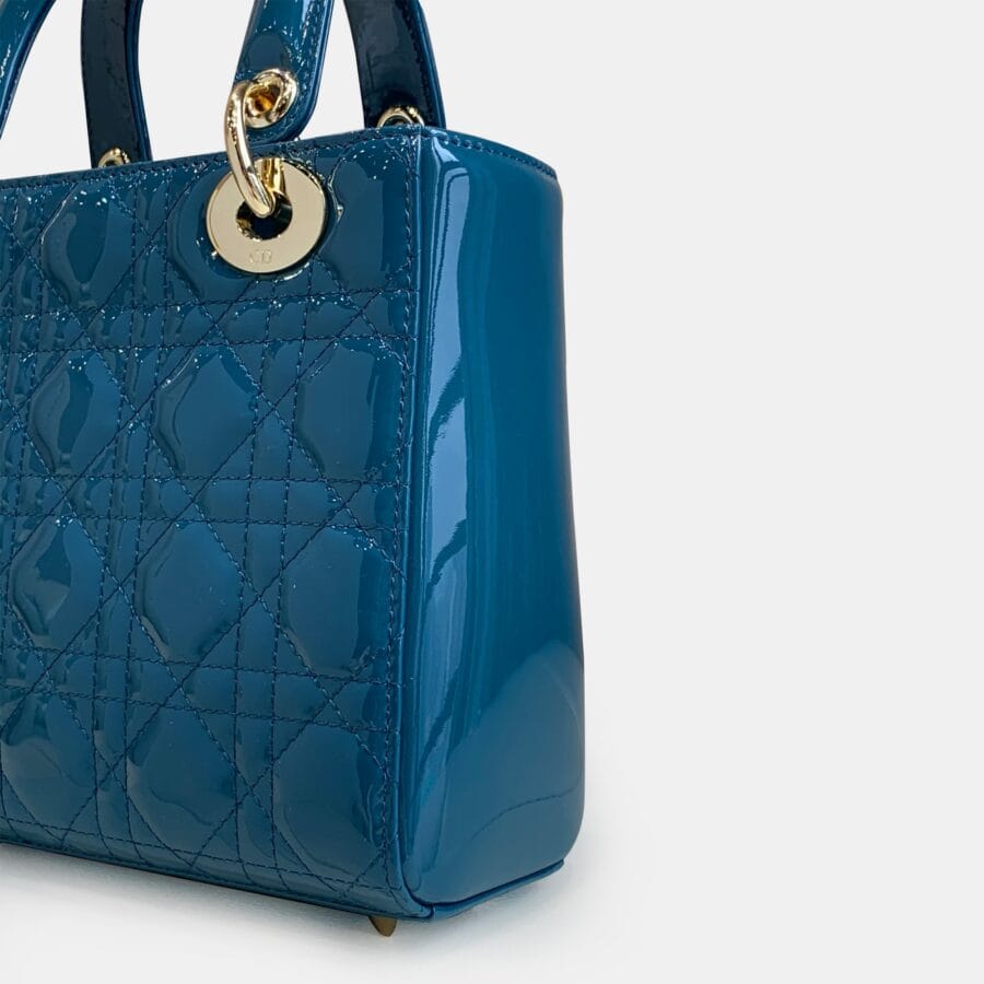 Dior Lady Micro Blue Cannage Bag - Image 7