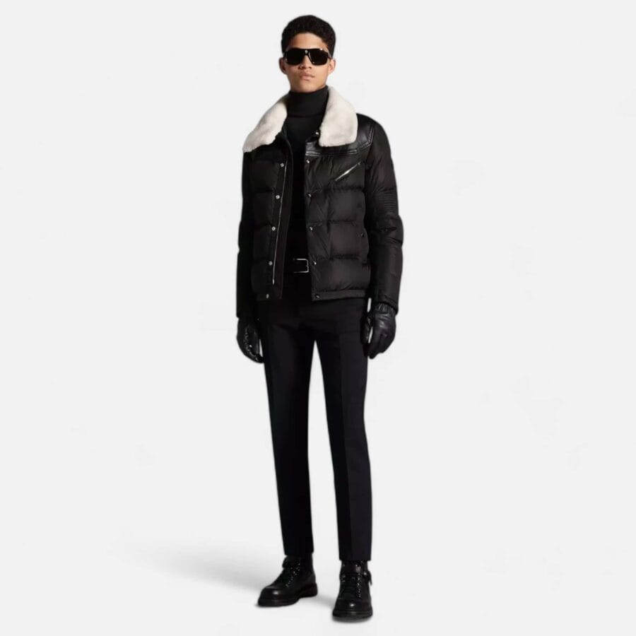 Moncler Leo Fur Collar Ski Jacket Black - Image 3