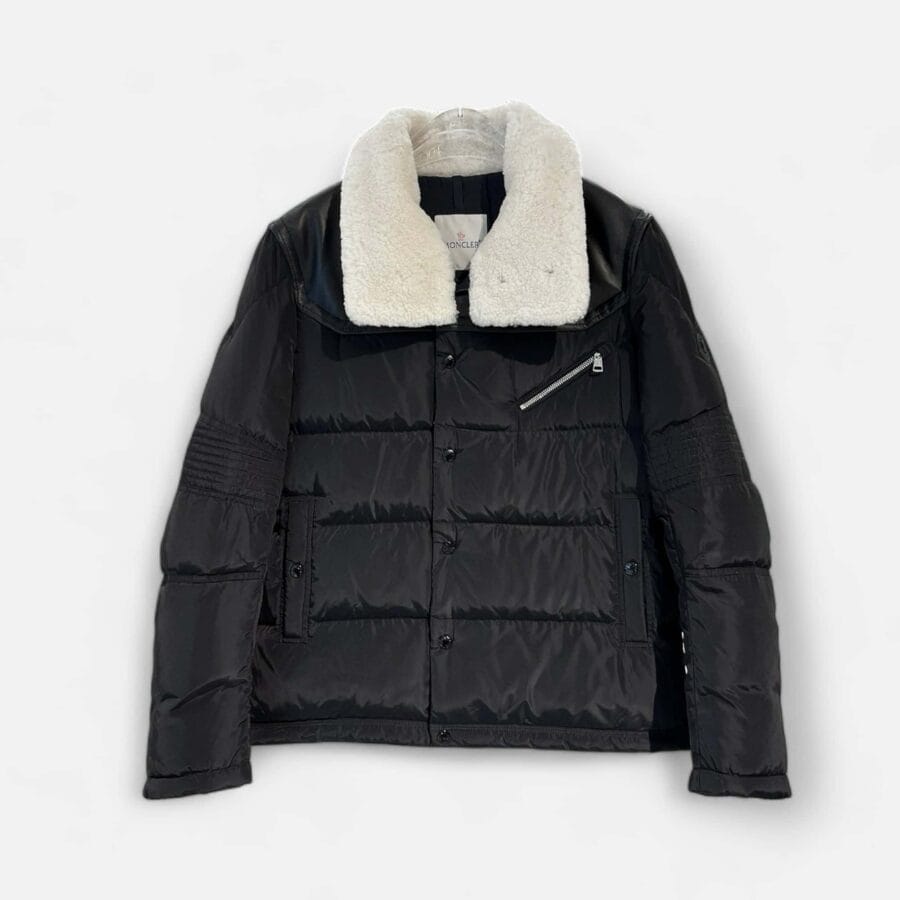 Moncler Leo Fur Collar Ski Jacket Black