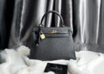 Hermes Kelly 25 Black Epsom GHW