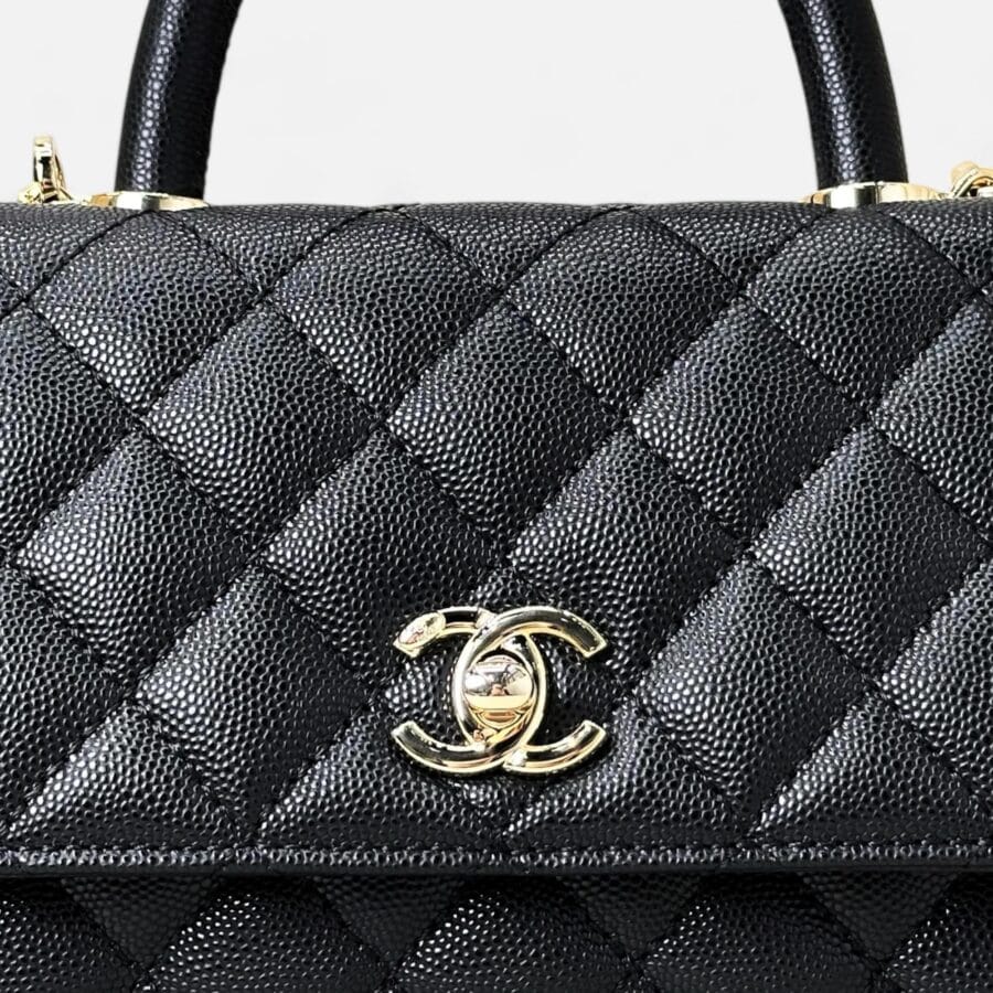 Chanel Flap with Top Handle Black Bag - Image 2