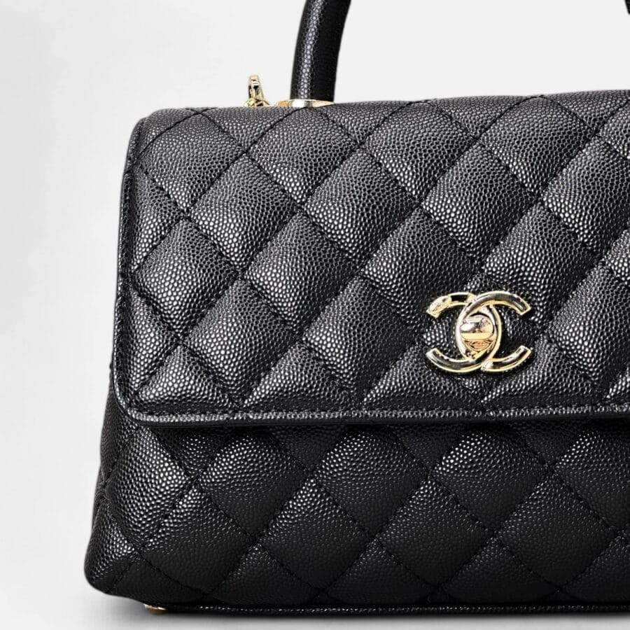 Chanel Flap with Top Handle Black Bag - Image 3