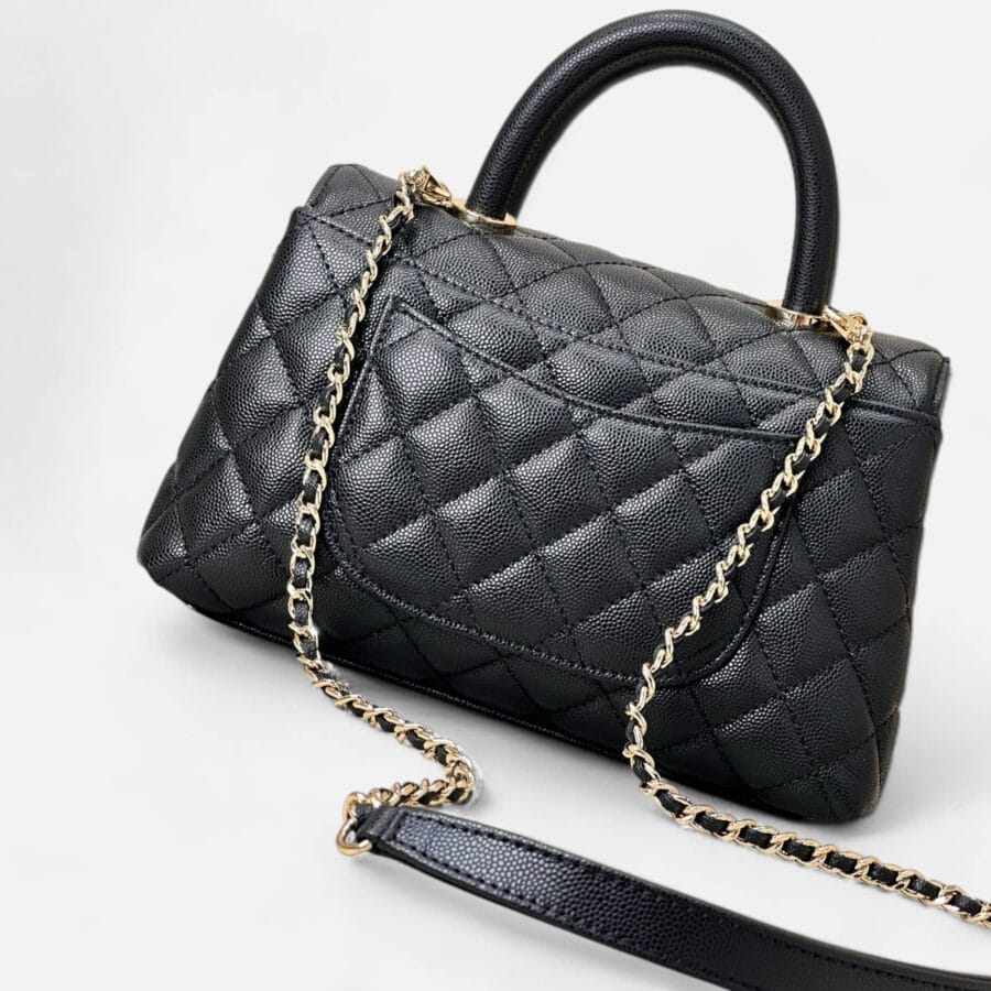 Chanel Flap with Top Handle Black Bag - Image 4