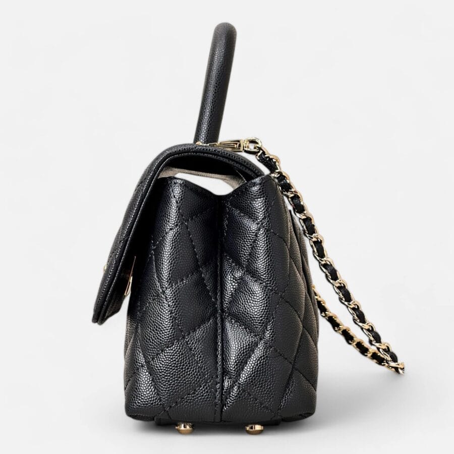 Chanel Flap with Top Handle Black Bag - Image 5