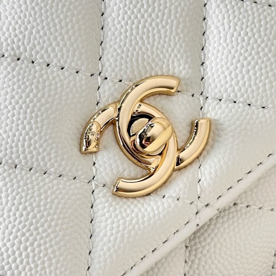 Chanel Flap with Top Handle White Bag - Image 3