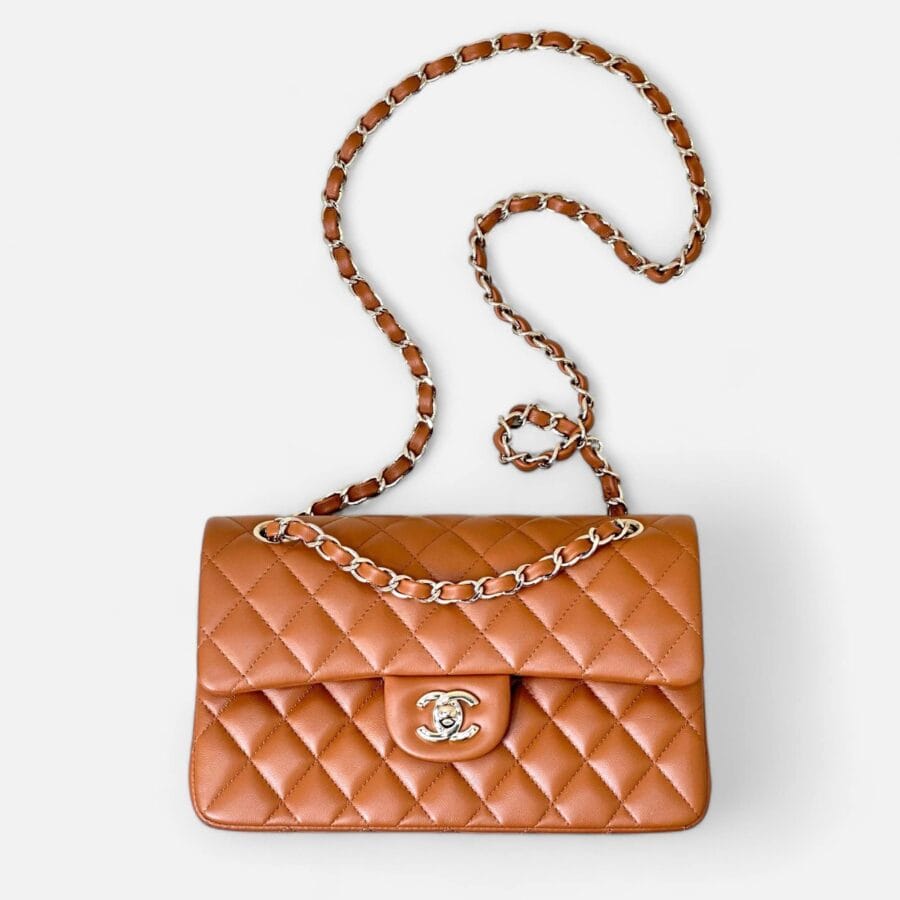 Chanel Classic Flap 23 Small HandBag Caramel Lambskin Leather