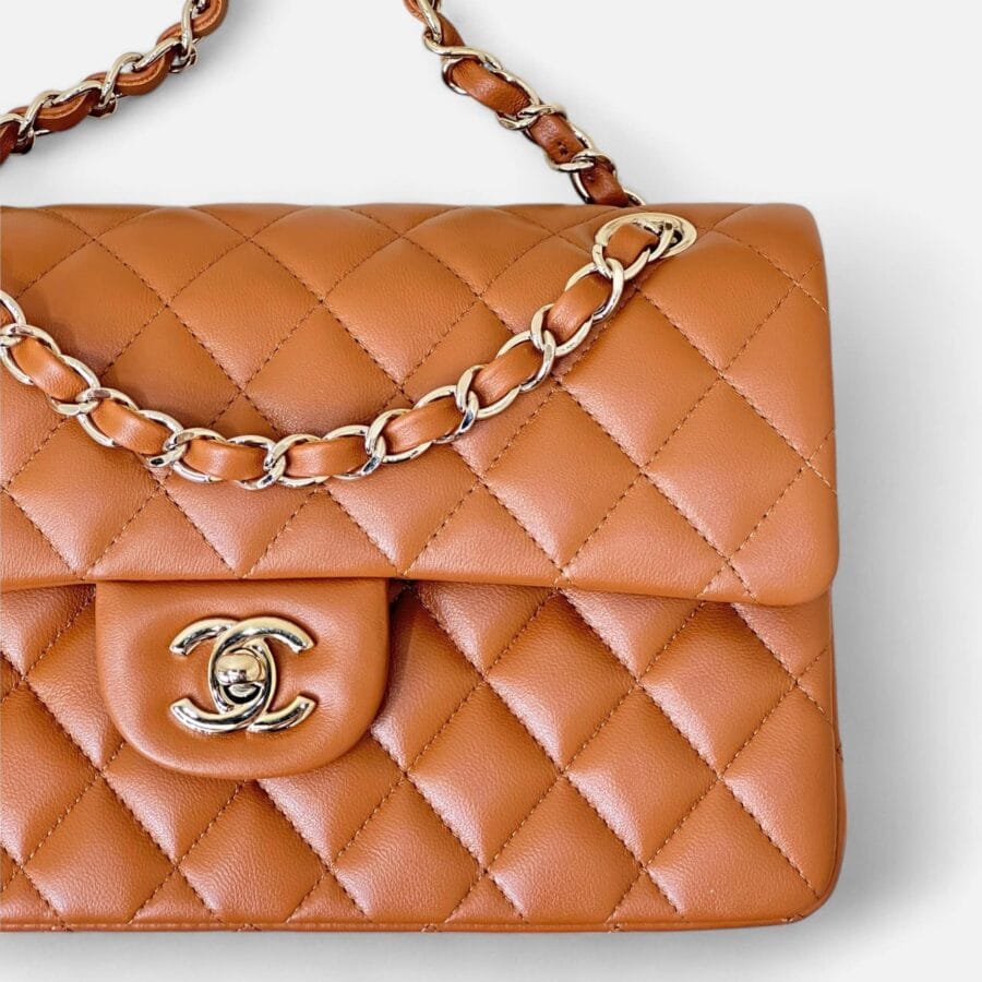 Chanel Classic Flap 23 Small HandBag Caramel Lambskin Leather - Image 2