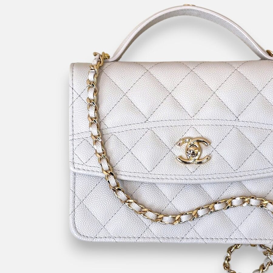 Chanel 25C Mini Backpack HandBag White Caviar Leather - Image 5