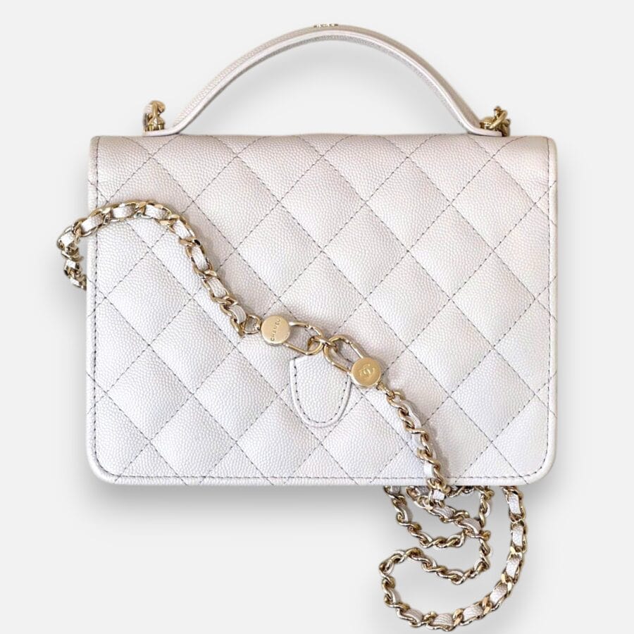 Chanel 25C Mini Backpack HandBag White Caviar Leather - Image 2