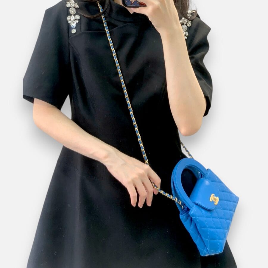 Chanel 24P Kelly Chain Blue Bag - Image 4