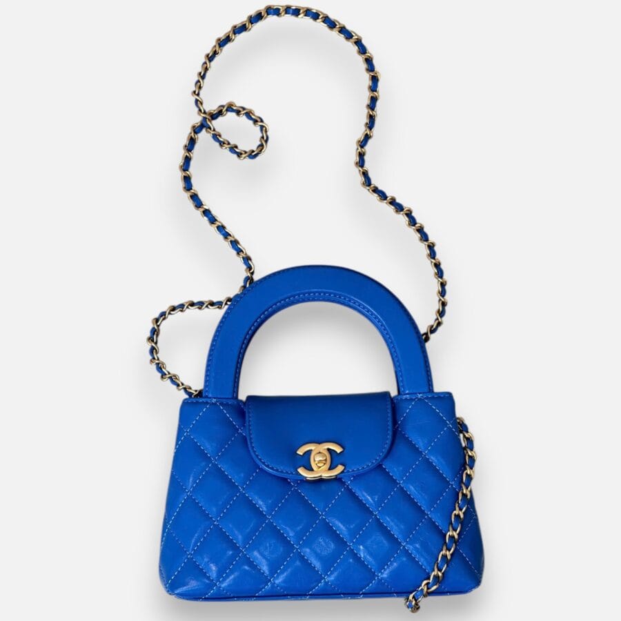 Chanel 24P Kelly Chain Blue Bag - Image 7