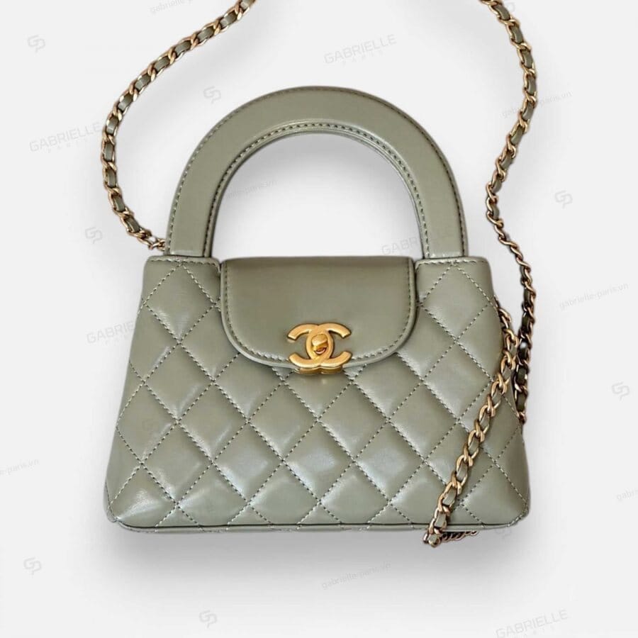 Chanel 24P Kelly Chain HandBag Green Calfskin Leather