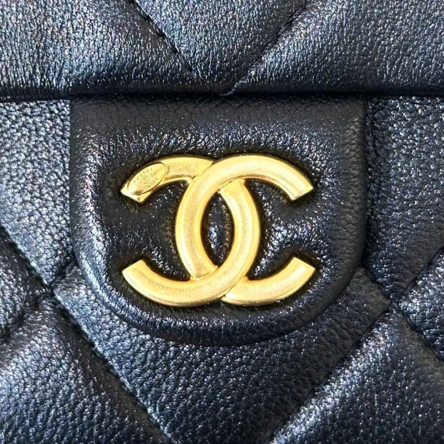 Chanel 25C Hobo HandBag Black Lambskin Leather - Image 4