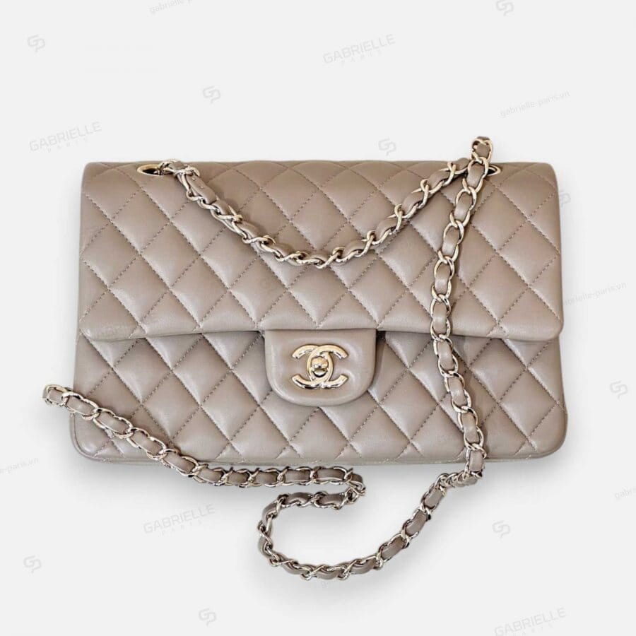 Chanel Classic Flap from Beige Lambskin Leather Bag