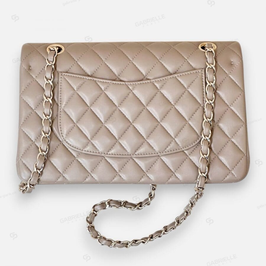 Chanel Classic Flap from Beige Lambskin Leather Bag - Image 5