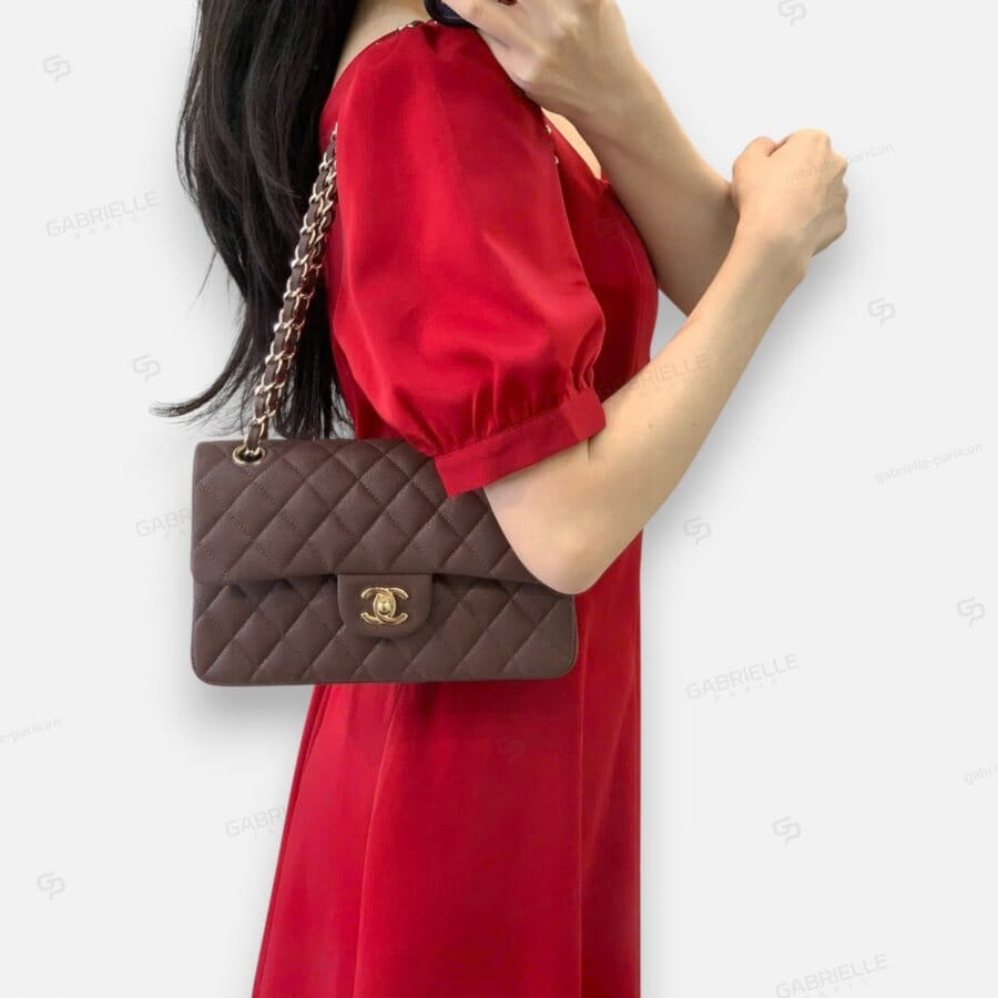 Chanel CF Classic Flap in Chocolate Brown with Caviar Leather Bag - Image 4