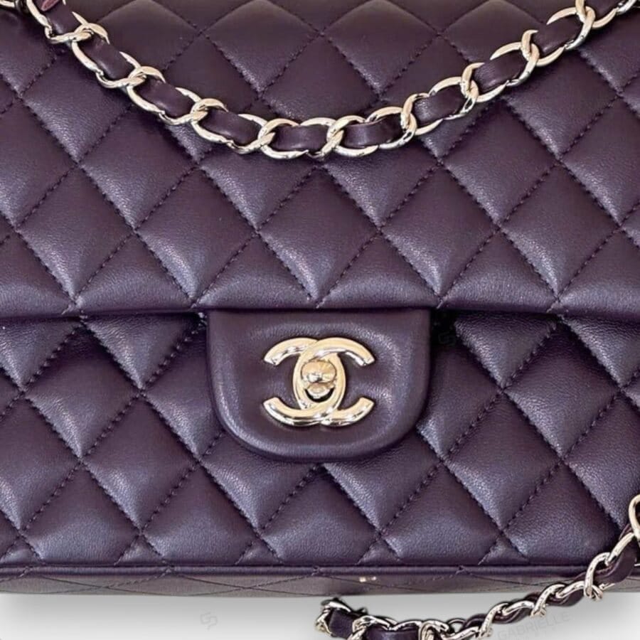 Chanel CF Classic Flap in Grape Purple with Lambskin Leather Bag - Image 2