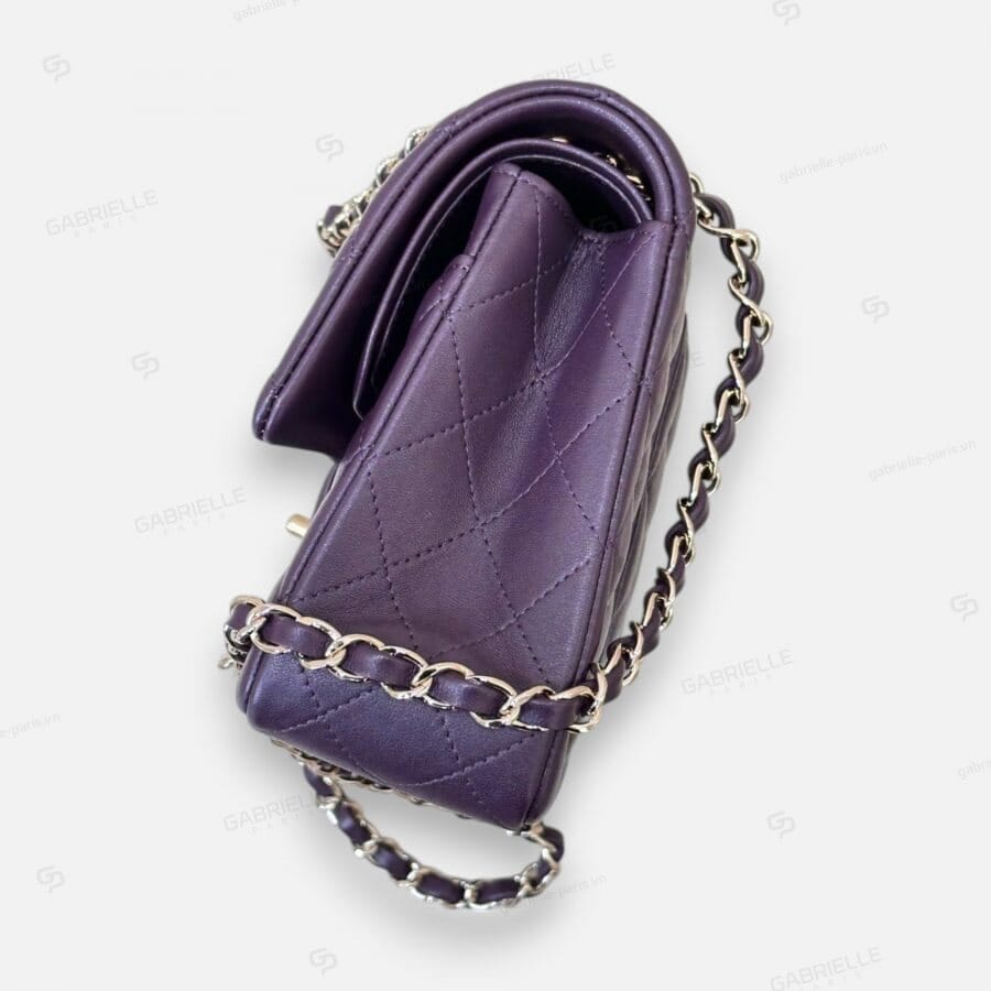 Chanel CF Classic Flap in Grape Purple with Lambskin Leather Bag - Image 7