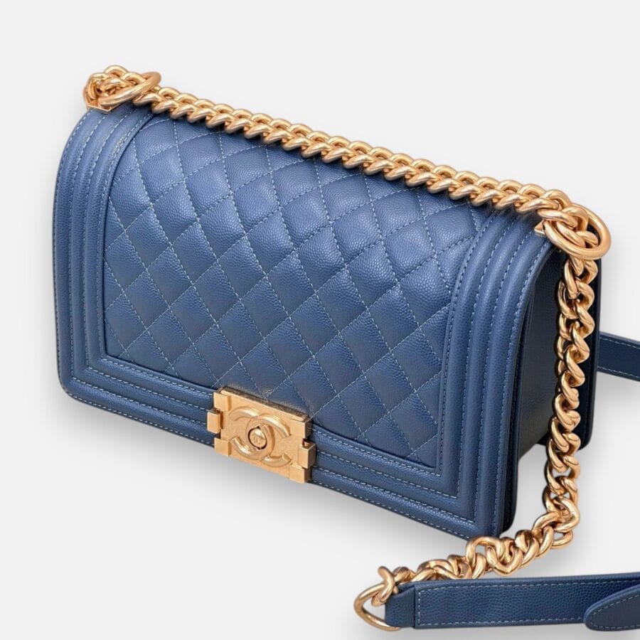 Chanel Leboy HandBag Turquoise Caviar Leather - Image 2