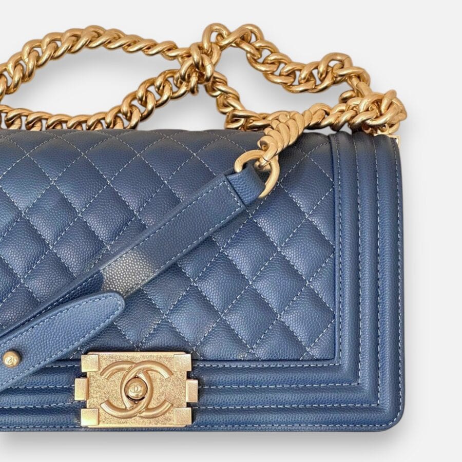 Chanel Leboy HandBag Turquoise Caviar Leather - Image 3