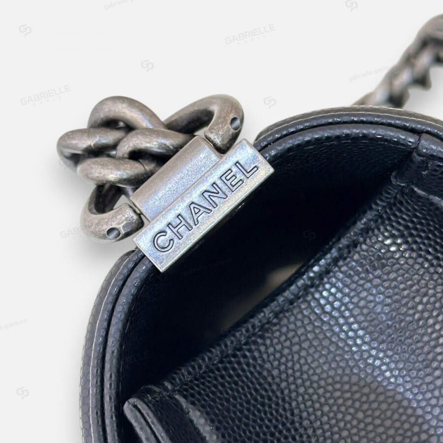 Chanel Leboy in Black with Silver Hardware and Caviar Leather Bag - Image 7