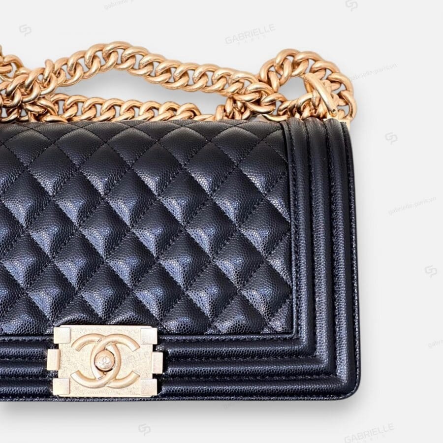 Chanel Leboy in Black with Gold Hardware and Caviar Leather Bag - Image 2