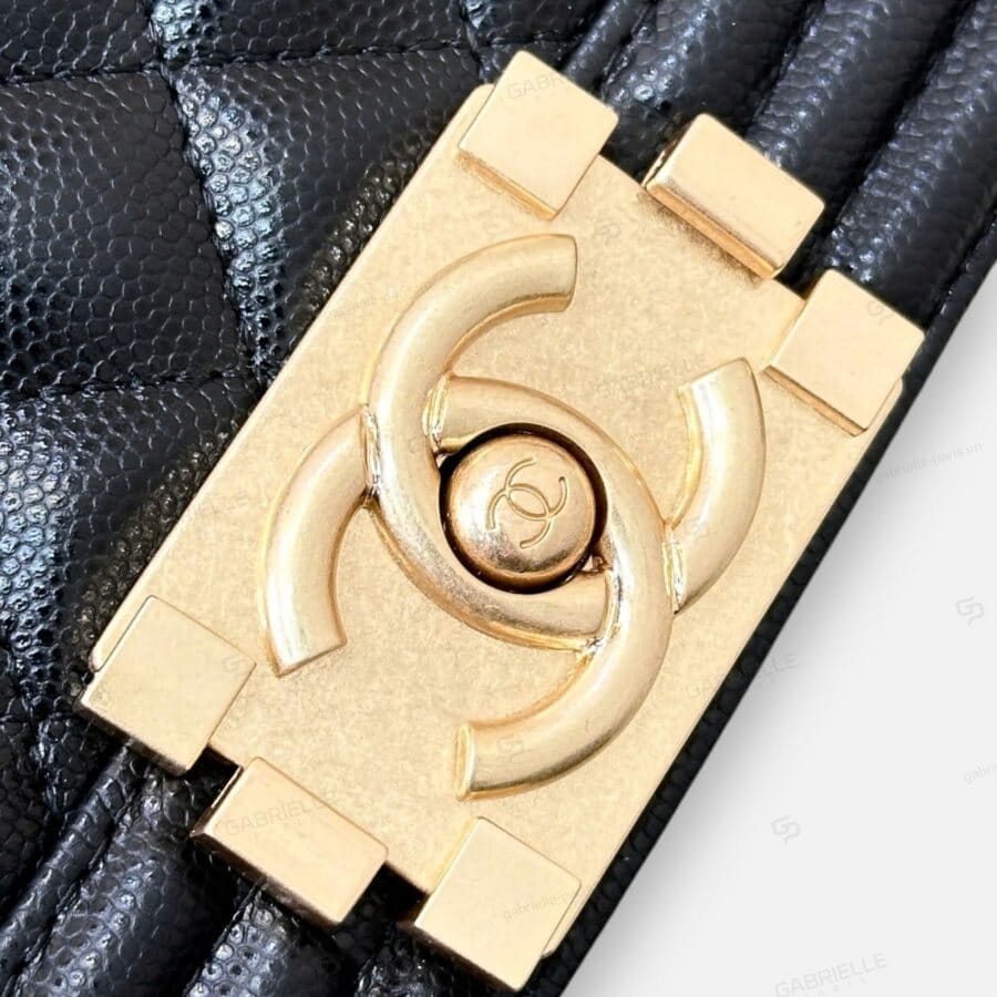 Chanel Leboy in Black with Gold Hardware and Caviar Leather Bag - Image 5