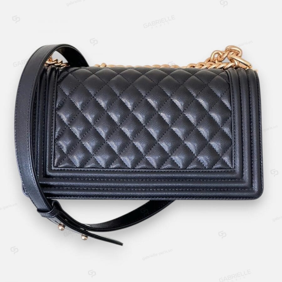 Chanel Leboy in Black with Gold Hardware and Caviar Leather Bag - Image 7