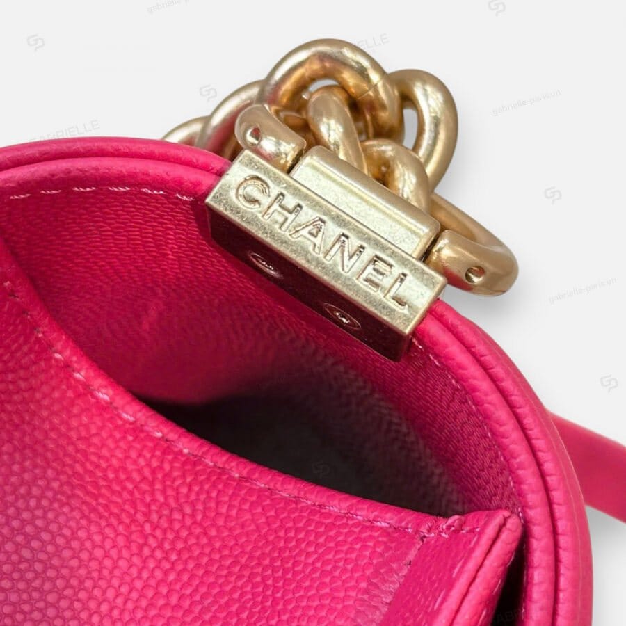 Chanel Leboy in a Raspberry-colored Caviar Leather Bag - Image 4