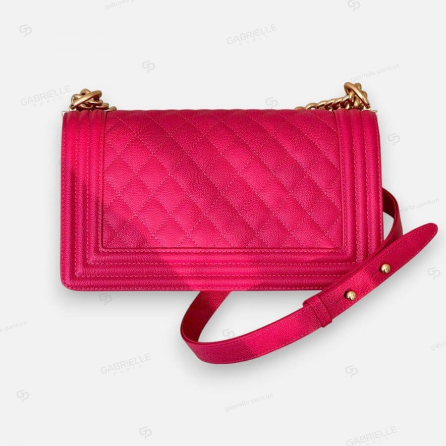 Chanel Leboy in a Raspberry-colored Caviar Leather Bag - Image 8