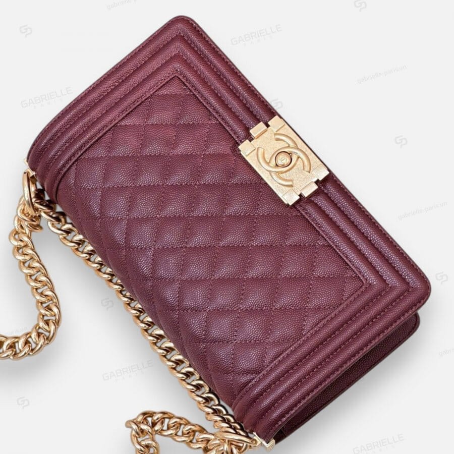 Chanel Leboy in Burgundy with Silver Hardware and Caviar Leather Bag - Image 8