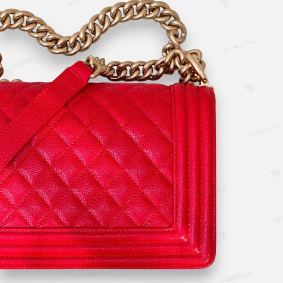 Chanel Leboy in Bright Red with Caviar Leather Bag - Image 2