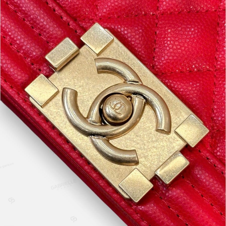 Chanel Leboy in Bright Red with Caviar Leather Bag - Image 5