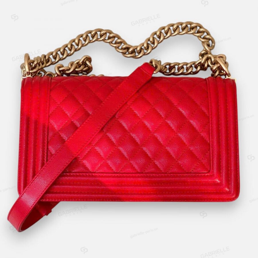 Chanel Leboy in Bright Red with Caviar Leather Bag - Image 6