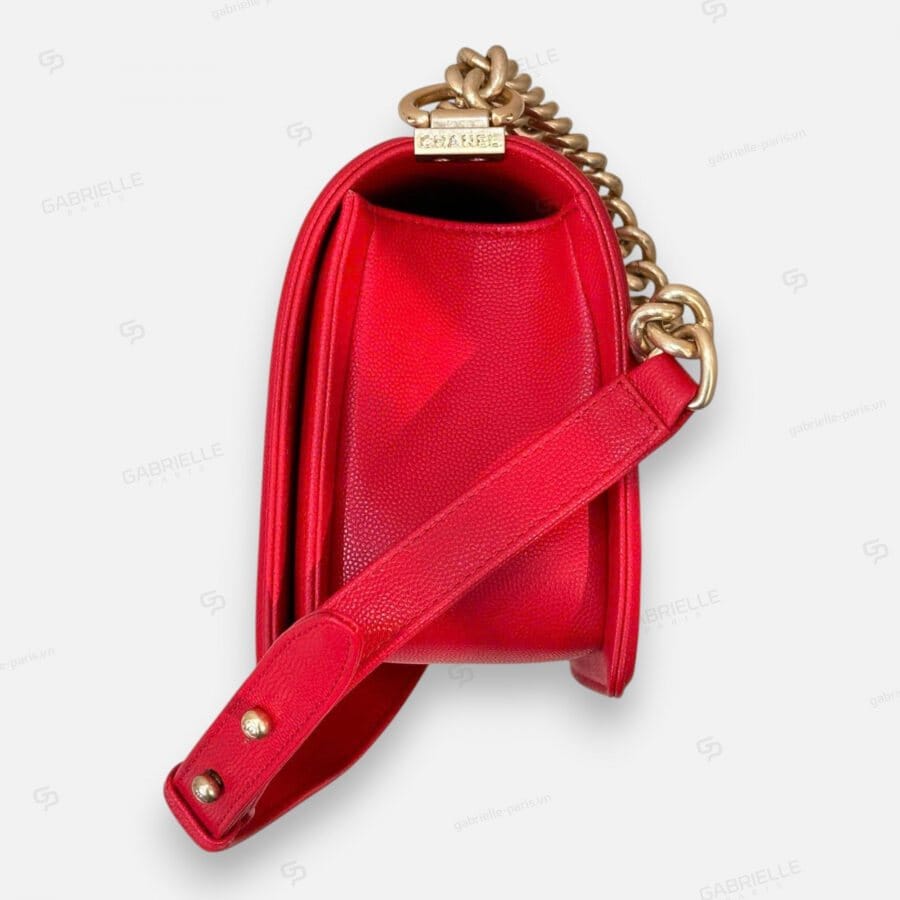 Chanel Leboy in Bright Red with Caviar Leather Bag - Image 9