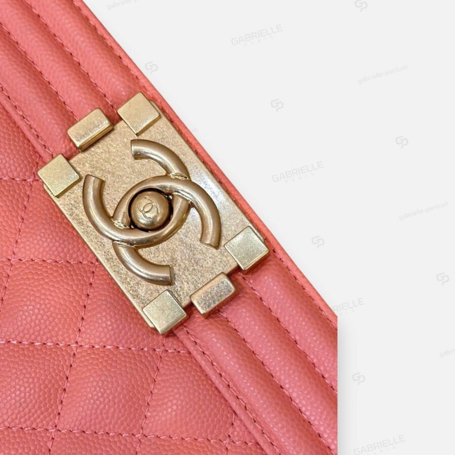 Chanel Leboy HandBag Peach Pink Caviar Leather - Image 3