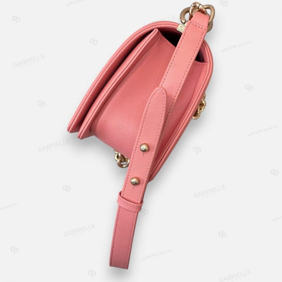 Chanel Leboy HandBag Peach Pink Caviar Leather - Image 6