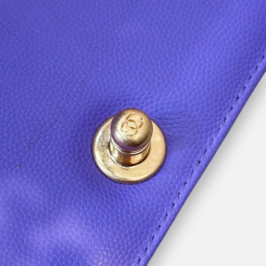 Chanel Leboy HandBag Purple Caviar Leather - Image 5