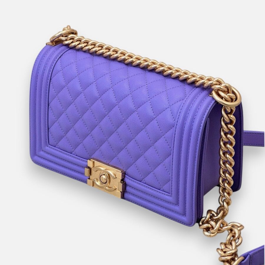 Chanel Leboy HandBag Purple Caviar Leather - Image 2