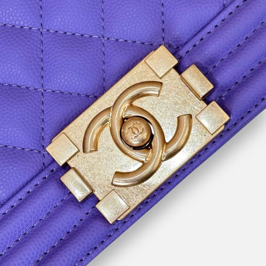 Chanel Leboy HandBag Purple Caviar Leather - Image 6