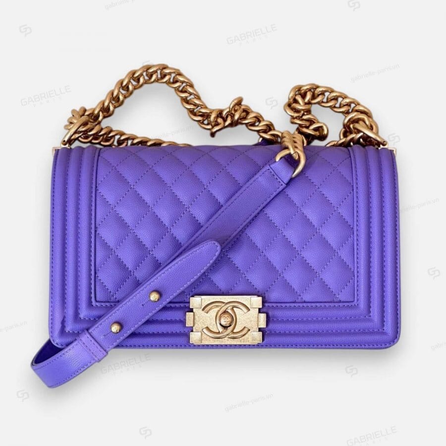 Chanel Leboy HandBag Purple Caviar Leather