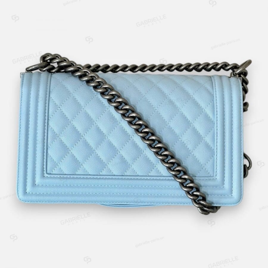 Chanel Leboy in Ice Blue Color With Silver Hardware and Caviar Leather Bag - Image 2