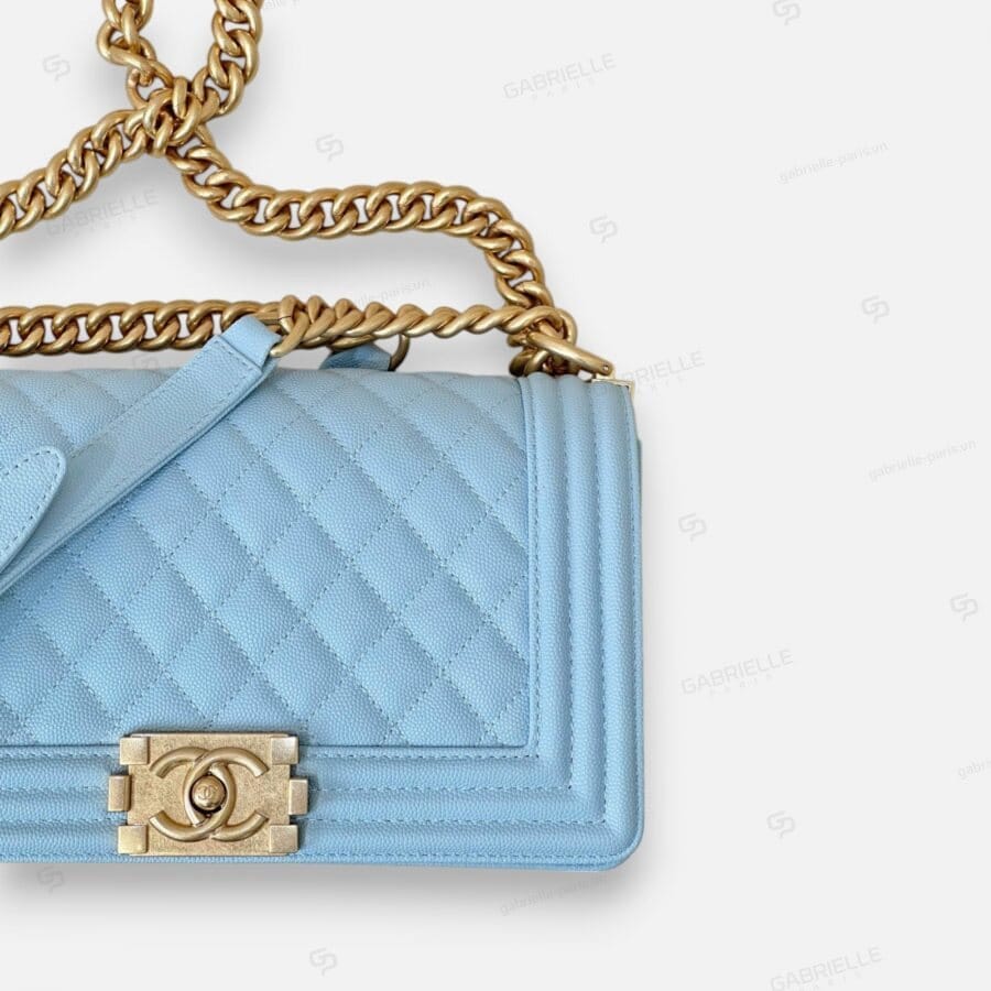 Chanel Leboy in Ice Blue with Gold Hardware and Caviar Leather Bag - Image 2