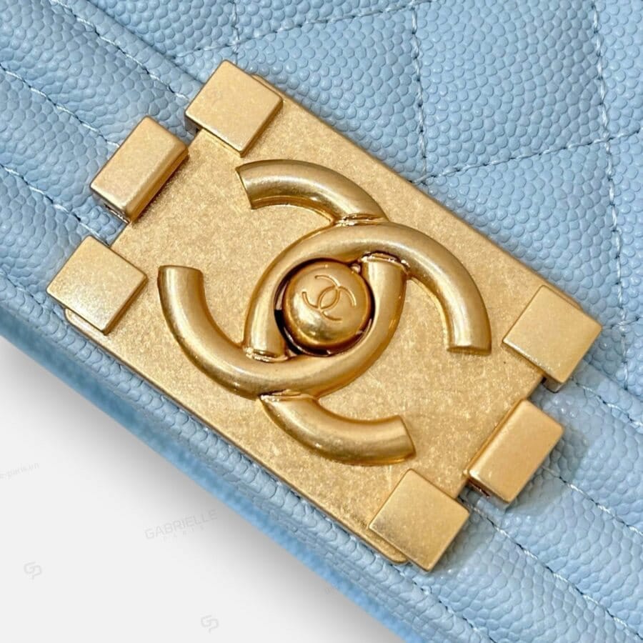 Chanel Leboy in Ice Blue with Gold Hardware and Caviar Leather Bag - Image 6