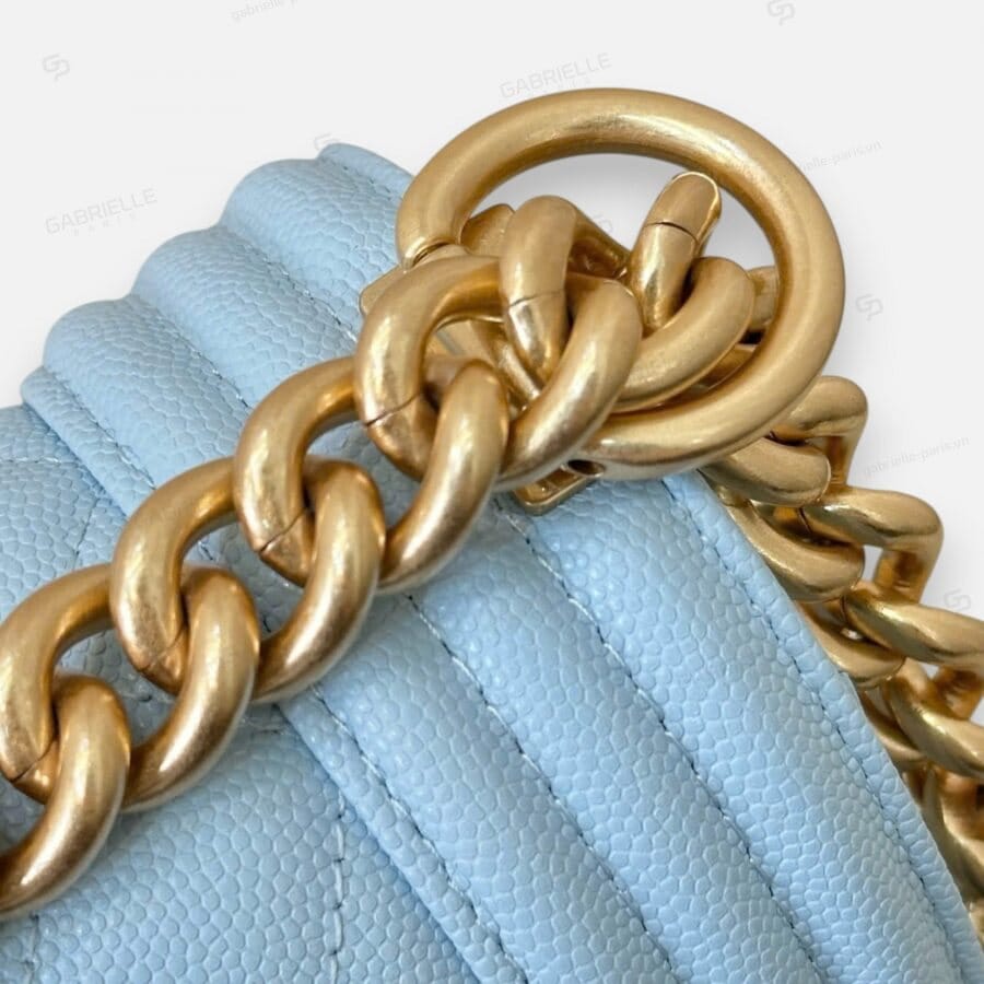 Chanel Leboy in Ice Blue with Gold Hardware and Caviar Leather Bag - Image 7