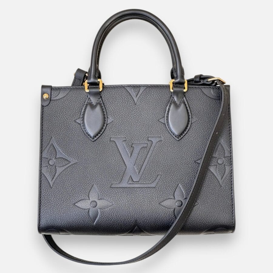 Louis Vuitton Onthego PM HandBag Black Cowhide leather